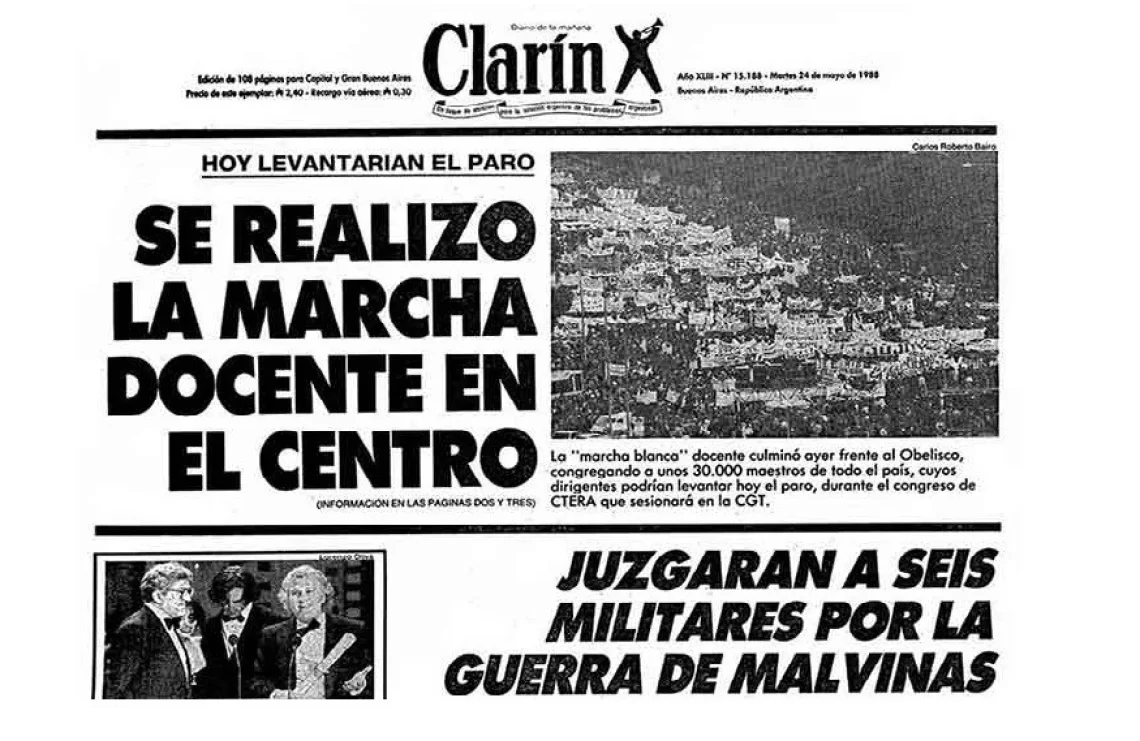 Los diarios porteños reflejaron la masividad de la Marcha Blanca